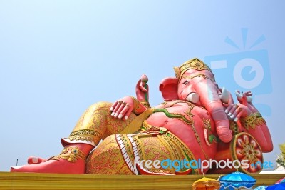 The Biggest Ganesha Statue In Temple,thailand Stock Photo