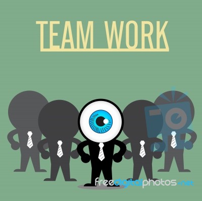 The Blue Eye Leadership With Teamwork Stock Image