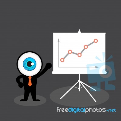 The Blue Eye Present Profit White Board Stock Image