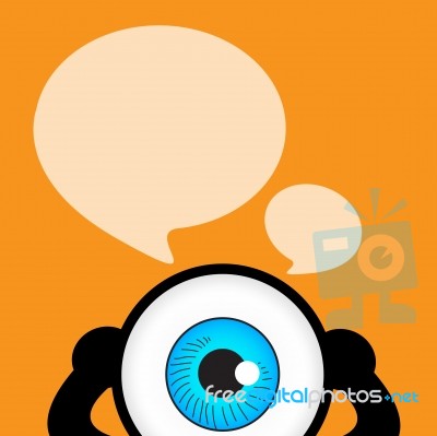 The Blue Eye Talk With Bubble Quote Stock Image