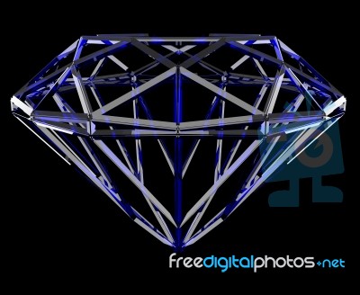 The Blue Geometrical Shape Of The Diamond Lattice, Clipping Path… Stock Image