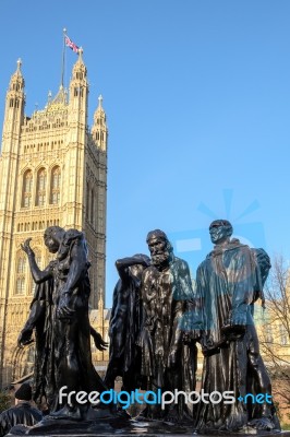 The Burghers Of Calais Statue In Victoria Tower Gardens Stock Photo