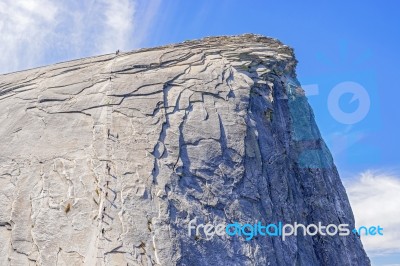 The Cables Up Half Dome In Yosemite National Park Stock Photo