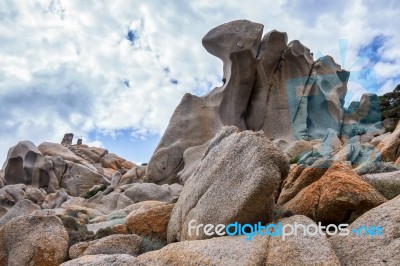 The Coastline At Capo Testa Sardinia Stock Photo