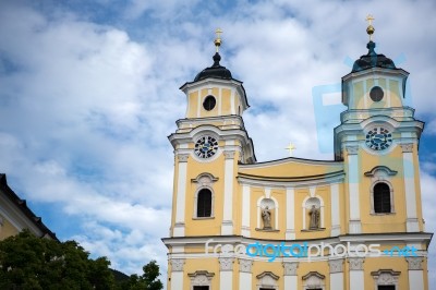 The Collegiate Church Of St Michael In Mondsee Stock Photo