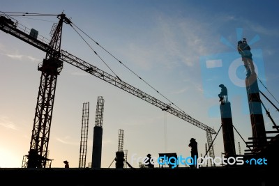 The Construction Crane Stock Photo