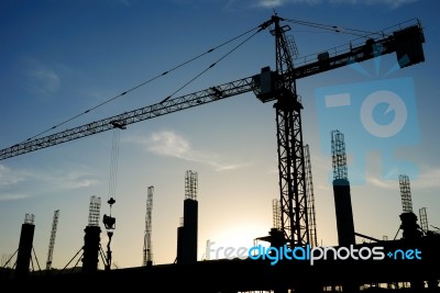 The Construction Crane Stock Photo