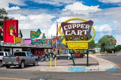 The Copper Cart In Seligman Stock Photo