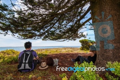 The Couple On Griffiths Island Stock Photo