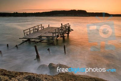 The Destroyed Bridge Stock Photo