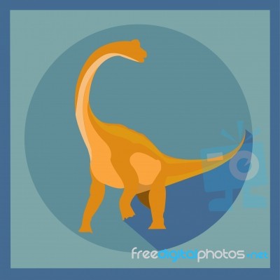 The Dinosaur Flat Style On Blue Background Stock Image