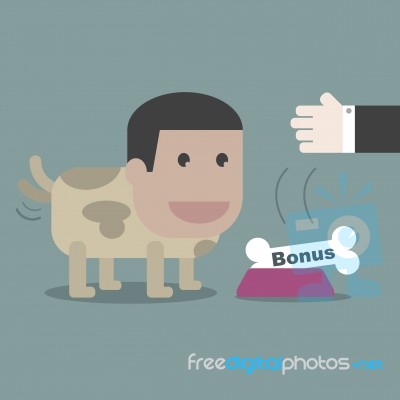 The Dog Happy With Bone In Business Concept Stock Image