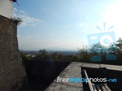 The Eleventh Century Castle On The Volcanic Mountain, Architecture And Elements  Stock Photo