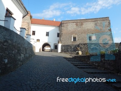 The Eleventh Century Castle On The Volcanic Mountain, Architecture And Elements  Stock Photo