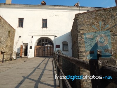 The Eleventh Century Castle On The Volcanic Mountain, Architecture And Elements  Stock Photo