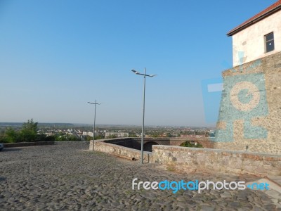 The Eleventh Century Castle On The Volcanic Mountain, Architecture And Elements  Stock Photo