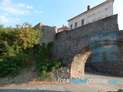 The Eleventh Century Castle On The Volcanic Mountain, Architecture And Elements  Stock Photo