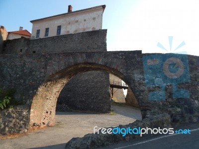 The Eleventh Century Castle On The Volcanic Mountain, Architecture And Elements  Stock Photo