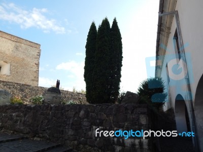 The Eleventh Century Castle On The Volcanic Mountain, Architecture And Elements  Stock Photo