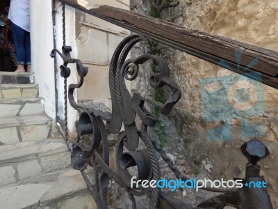 The Eleventh Century Castle On The Volcanic Mountain, Architecture And Elements  Stock Photo