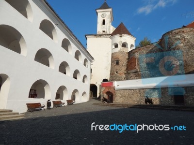 The Eleventh Century Castle On The Volcanic Mountain, Architecture And Elements  Stock Photo