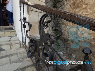 The Eleventh Century Castle On The Volcanic Mountain, Architecture And Elements  Stock Photo