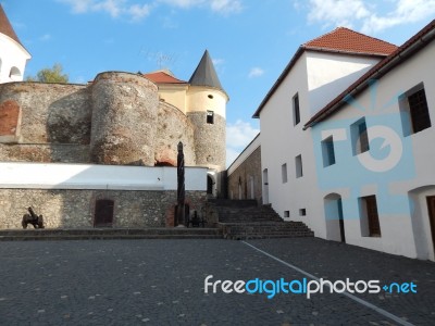 The Eleventh Century Castle On The Volcanic Mountain, Architecture And Elements  Stock Photo