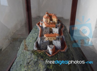 The Eleventh Century Castle On The Volcanic Mountain, Architecture And Elements  Stock Photo