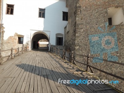 The Eleventh Century Castle On The Volcanic Mountain, Architecture And Elements  Stock Photo