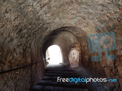 The Eleventh Century Castle On The Volcanic Mountain, Architecture And Elements Stock Photo