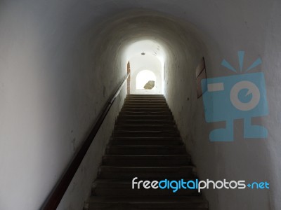 The Eleventh Century Castle On The Volcanic Mountain, Architecture And Elements Stock Photo