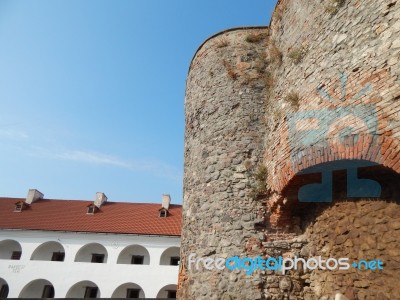 The Eleventh Century Castle On The Volcanic Mountain, Architecture And Elements  Stock Photo