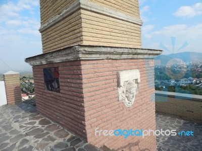 The Eleventh Century Castle On The Volcanic Mountain, Architecture And Elements  Stock Photo