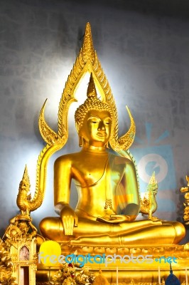 The Famous Golden Buddha Image In Wat Benchamabophit (marble Tem… Stock Photo