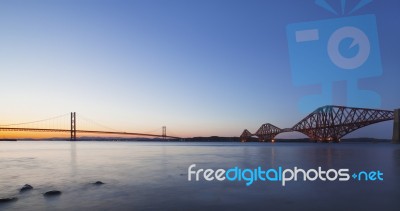 The forth road and rail bridges Stock Photo