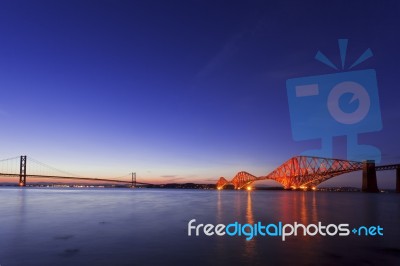 The Forth Road Bridge In Edinburgh Stock Photo