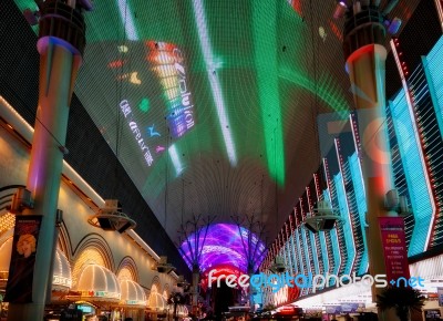 The Fremont Light Experience In Las Vegas Stock Photo