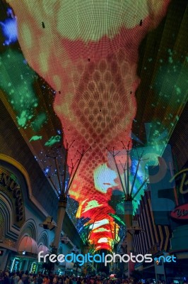 The Fremont Light Experience In Las Vegas Stock Photo