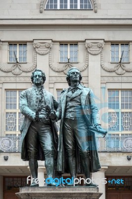 The Goethe–schiller Monument In Weimar Germany Stock Photo