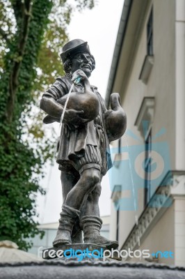 The Goose Man's Fountain In Weimar Stock Photo