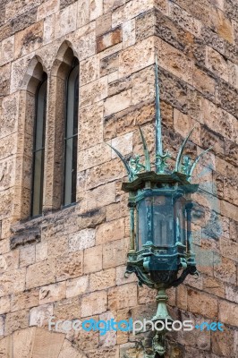 The Green Lamp At Alnwick Castle Stock Photo