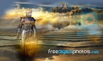 The Guardian Of The Celestial Palace Stock Photo