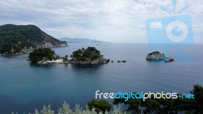 The Gulf Of The Ionian Sea At The City Of Parga, Greece Stock Photo