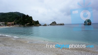 The Gulf Of The Ionian Sea At The City Of Parga, Greece Stock Photo