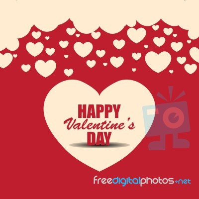 The Happy Valentines Day And Red Background Design Stock Image