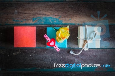 The Heart Symbol On A Gift Box Stock Photo