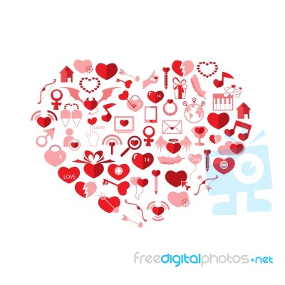 The Heart Valentine's Day, Love Icon Stock Image