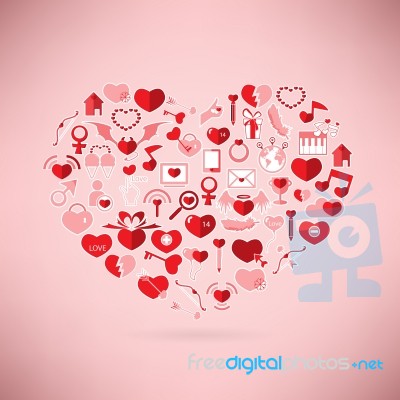 The Heart Valentine's Day, Love Icon Stock Image