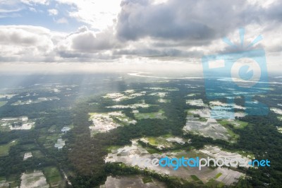 The Helicopter Shot From Dhaka, Bangladesh Stock Photo