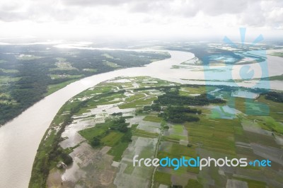 The Helicopter Shot From Dhaka, Bangladesh Stock Photo